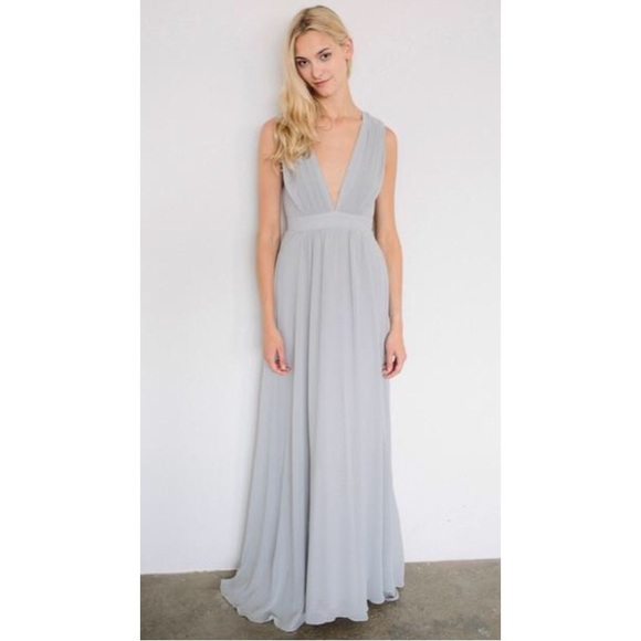 gray maxi dress for wedding